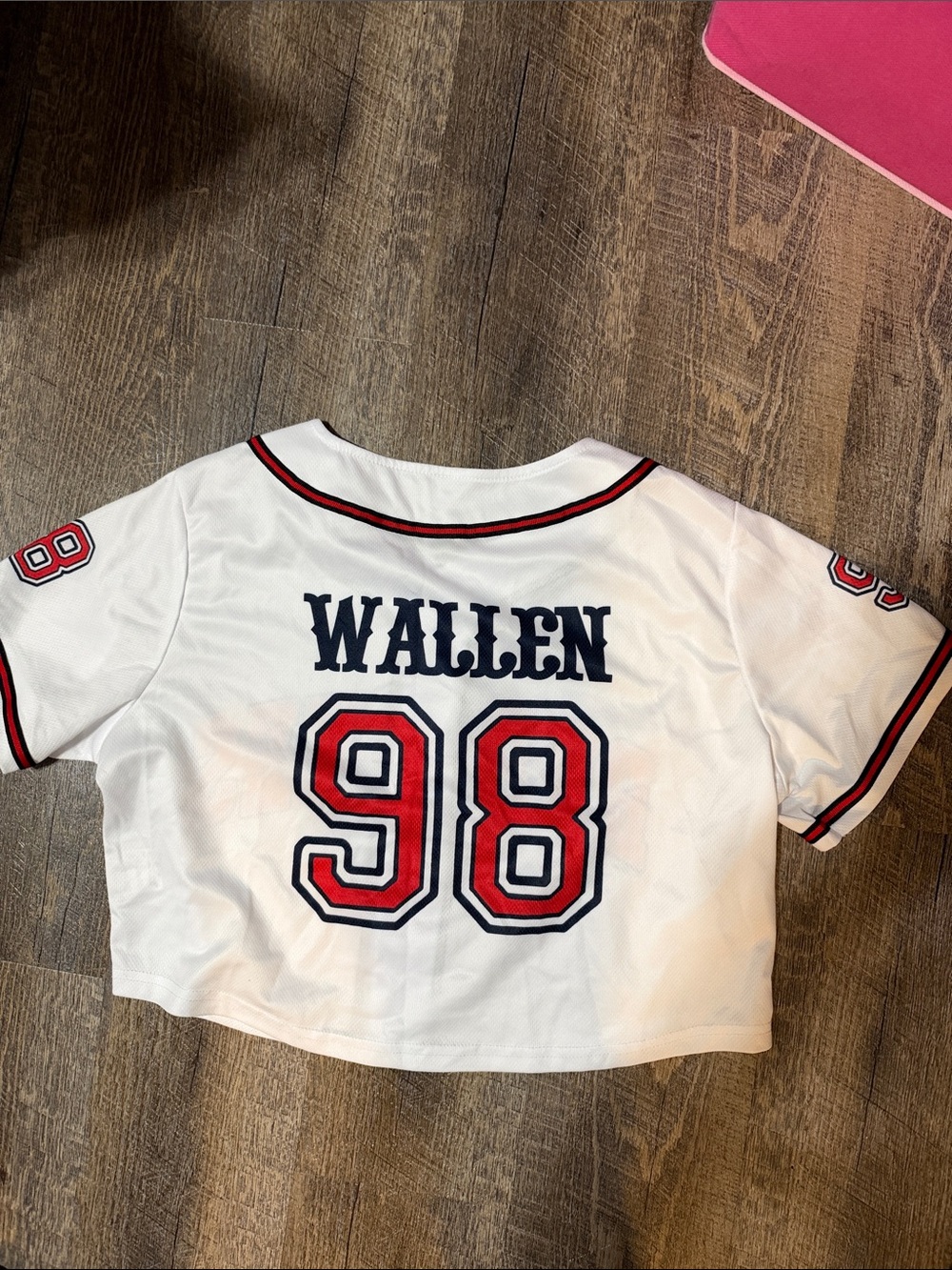 Morgan Wallen 98 Braves Cropped Baseball Jersey